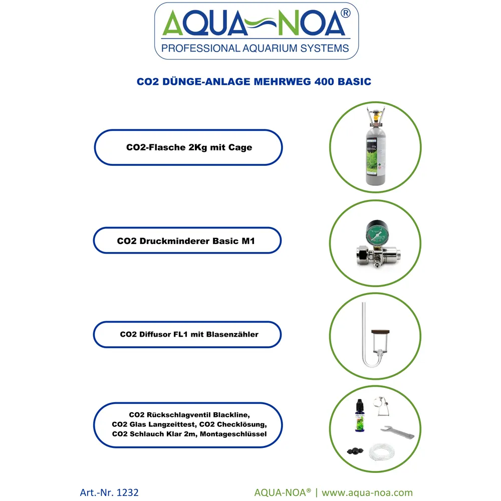 Aqua-Noa 1232 CO2 Düngeanlage Mehrweg 400 Basic