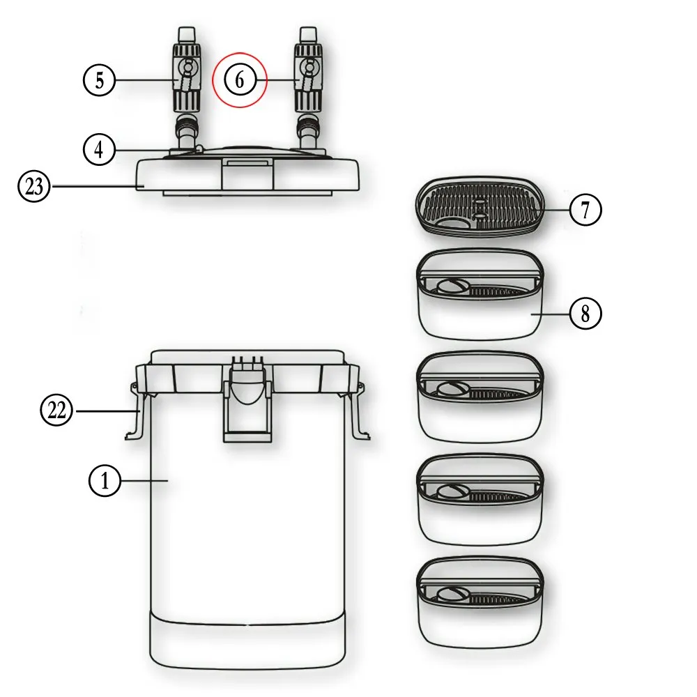 SunSun HW-504A Einlass Auslassventil Ø12 mm Ersatzteil