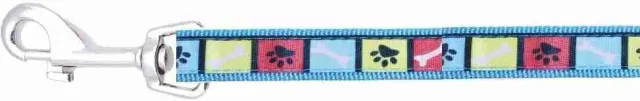 Happet Hundeleine 1,2 m x 2,5 cm Blau Quadratmuster