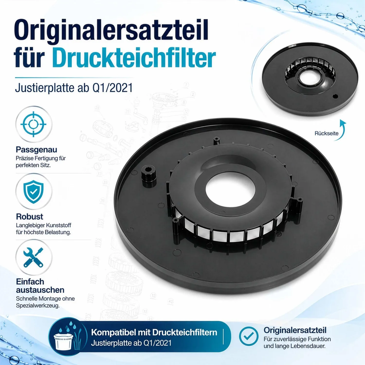 SunSun CPF-15000 Justierplatte Ø294mm Druckfilter Ersatzteil