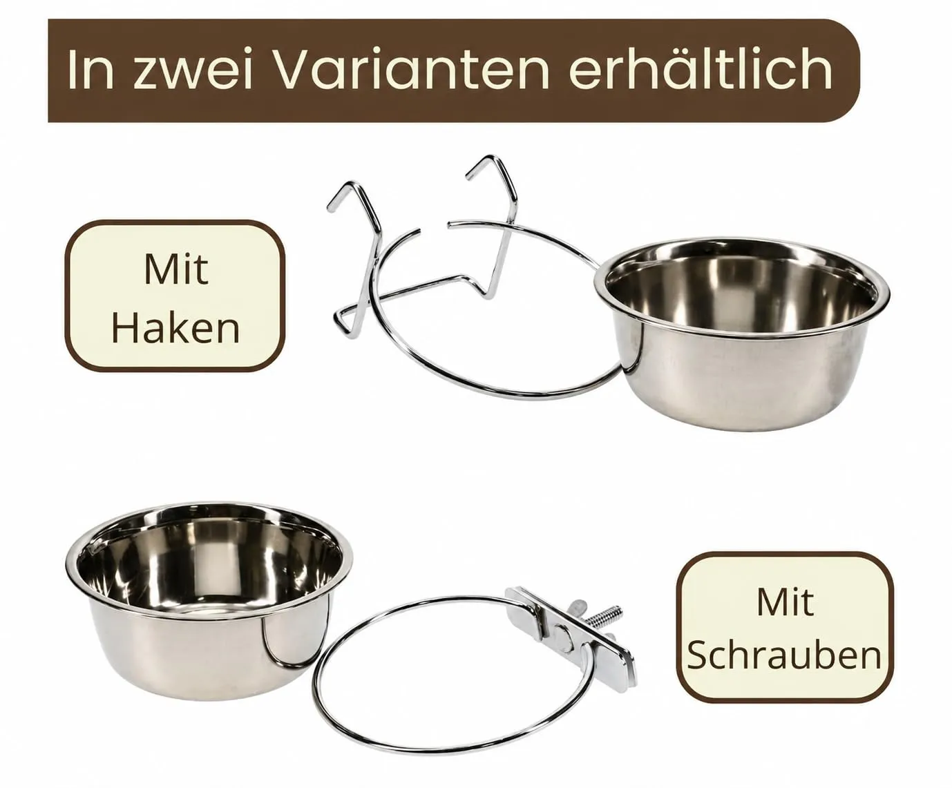 Happet Wassernapf Edelstahl Käfignapf 0,6 L rostfrei