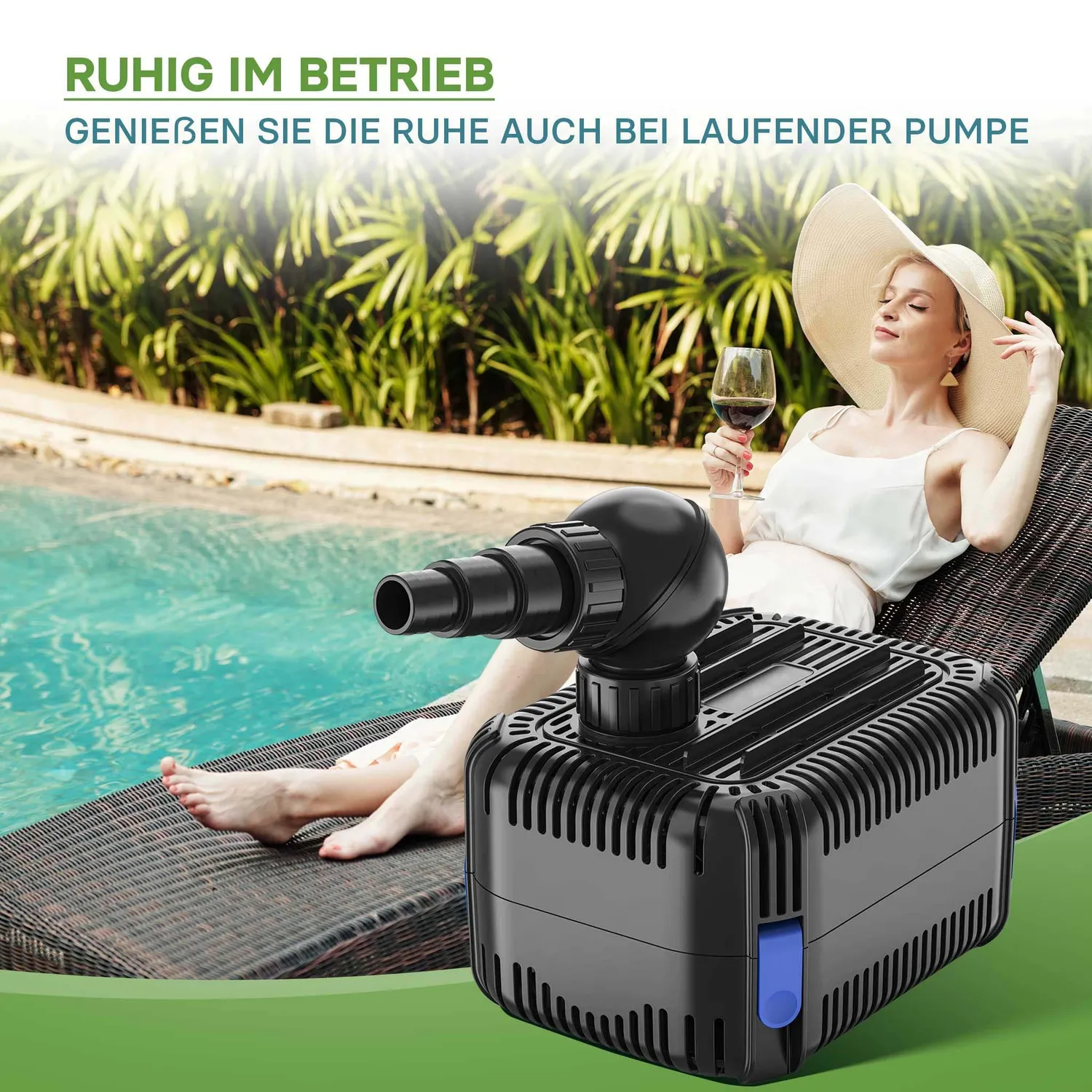 SunSun CDF-5800 Teichpumpe 5000 l/h 24V DC 40W
