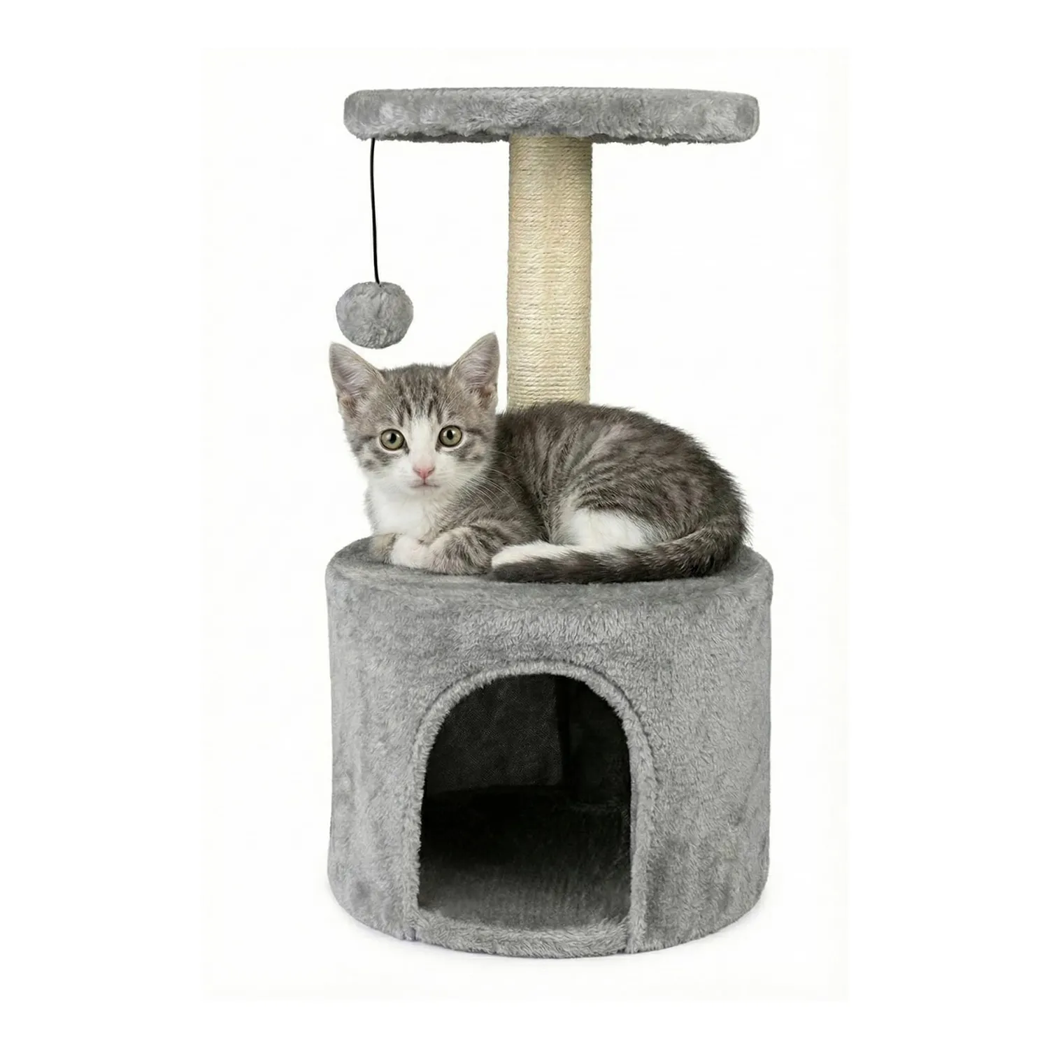 Happet Katzenkratzer 69 cm Kratzbaum Haus mit Plattform