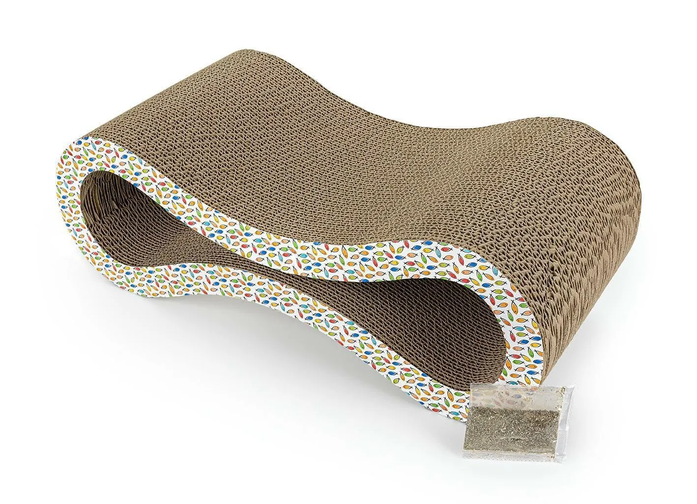 Happet Tiger Kratzpappe Katze 43x21x5 cm Minze