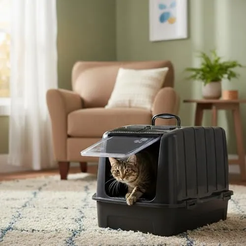 Happet Elite Katzenklo mit Haube 51,5 cm Schwarz