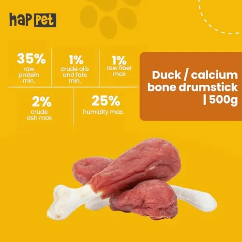 Happet Entenfleisch auf Kalziumknochen Hundesnack 500 g fettarm