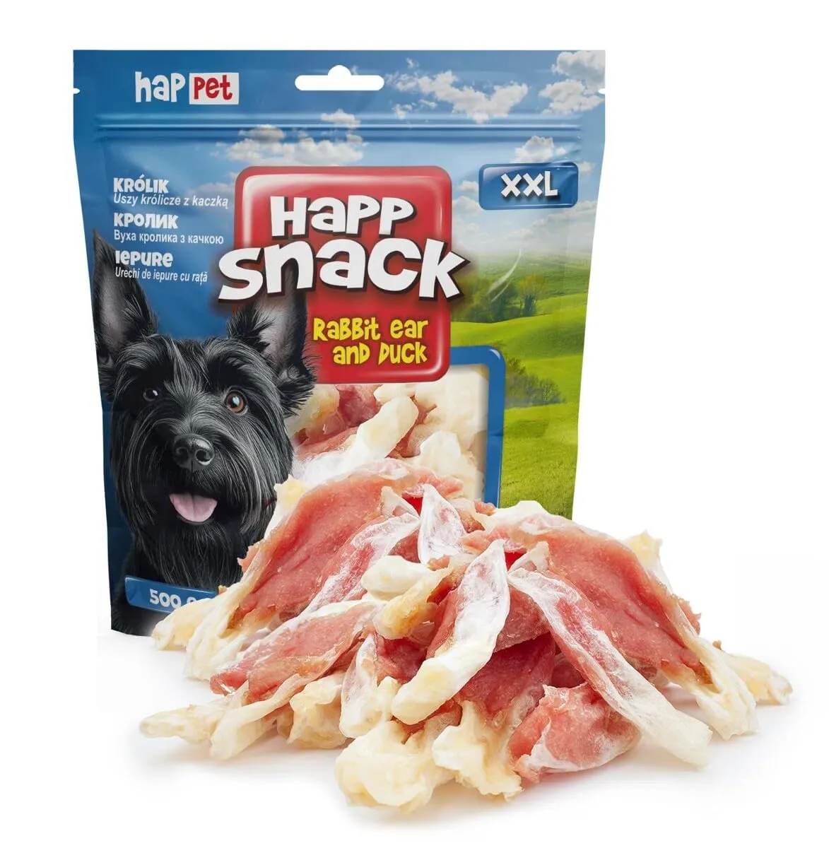 HAPPET Kaninchenohren mit Hähnchen Hundesnack 500 g proteinreich