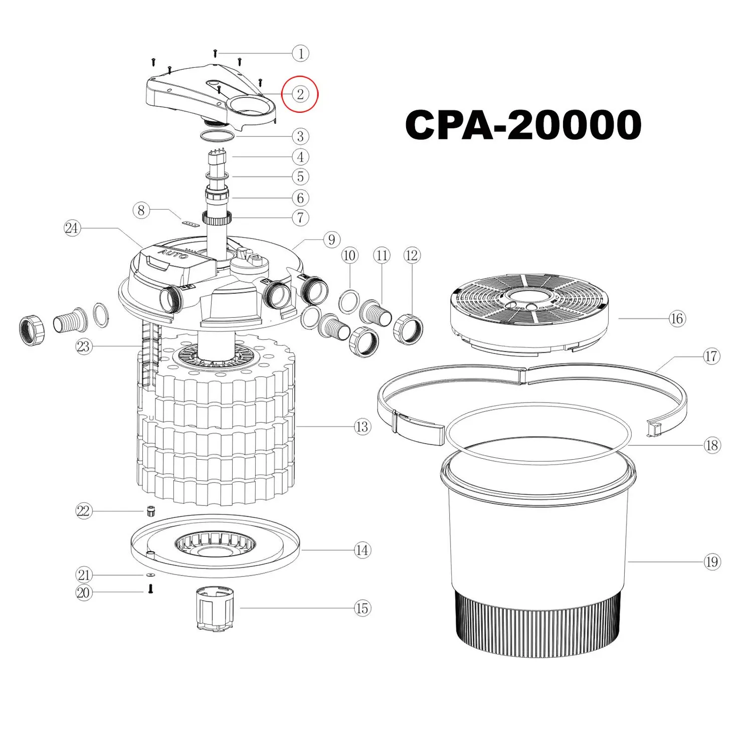 SunSun CPA-20000 UVC-Anschlusseinheit Filter