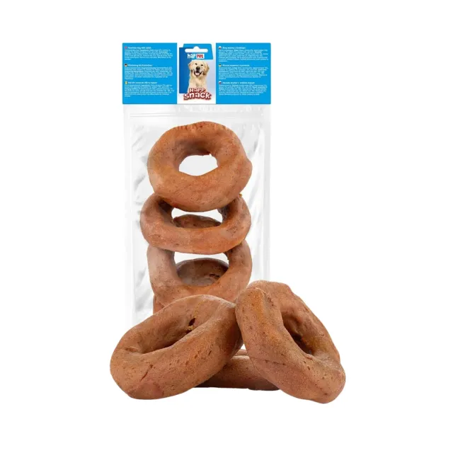 Happet Rinderhaut Kauringe Kaninchen 10 cm Hundesnack 4 Stück