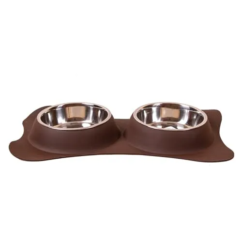 Happet King S Doppelnapf Edelstahl braun 2x0,24 l