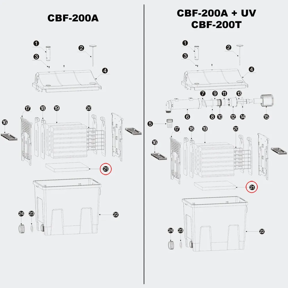 SunSun CBF-200 Japanmatte Ersatz für Teichfilter