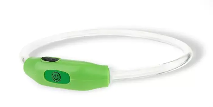 Happet USB-LED Hundehalsband S 40cm grün wasserdicht