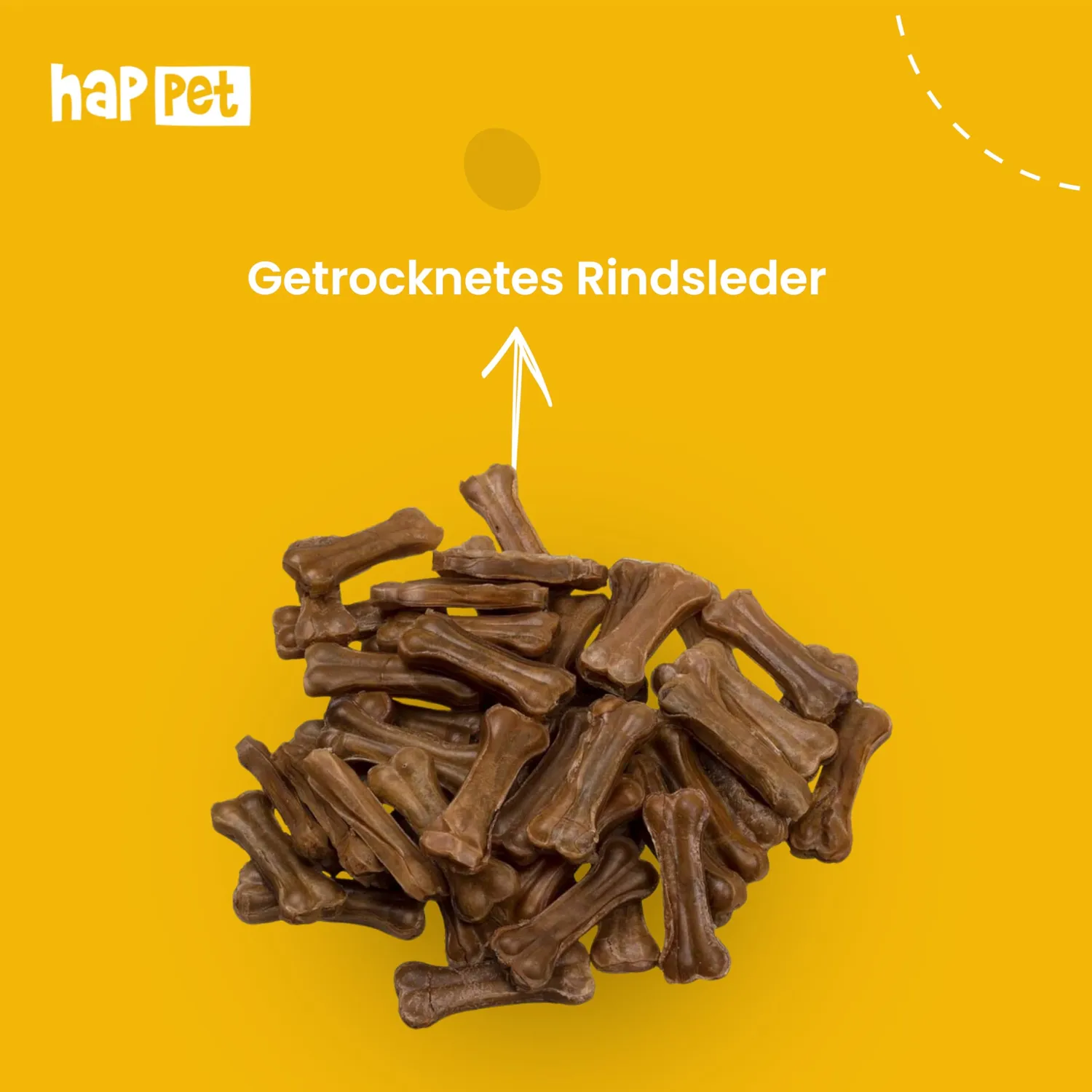 Happet Pressknochen Kauknochen 12,5 cm 30 Stück Rind