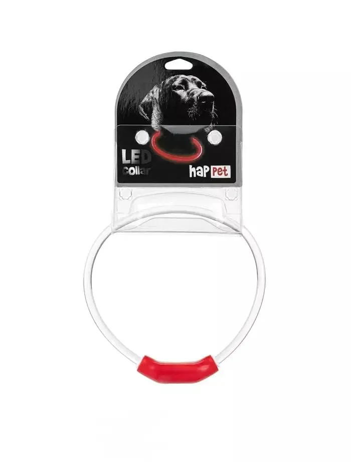 Happet USB-LED Hundehalsband S 40cm rot wasserdicht