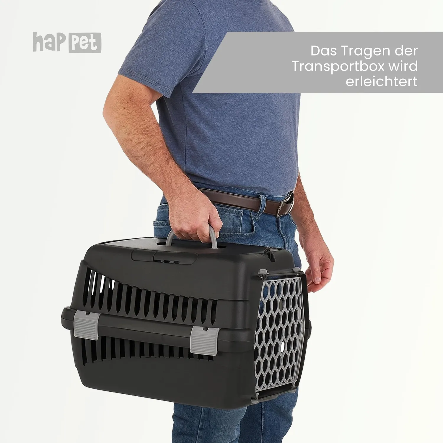 Happet Teddy S Katzentransportbox grau 50x33x33 cm