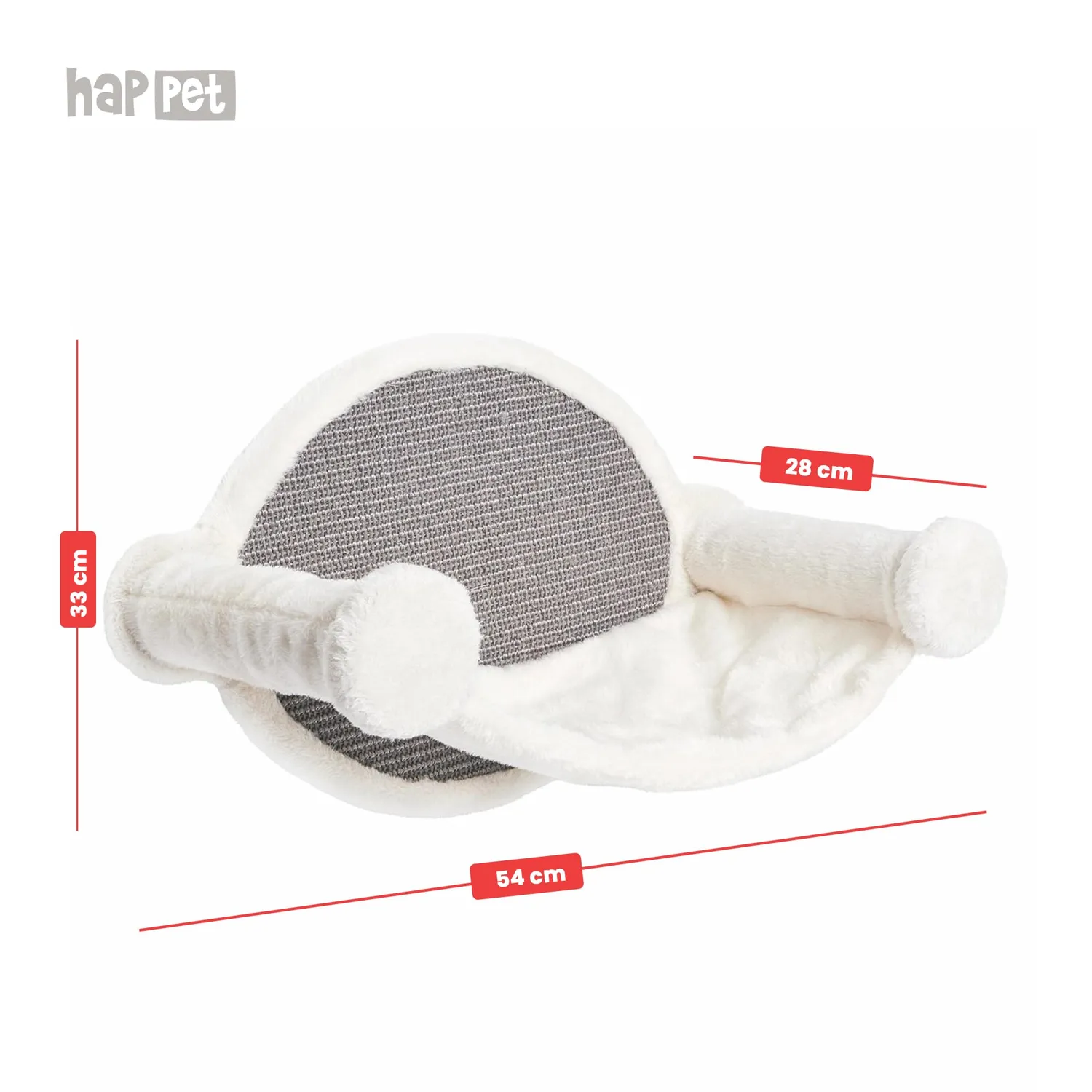 Happet Katzen Wandliege 54x28x33 cm creme Sisal