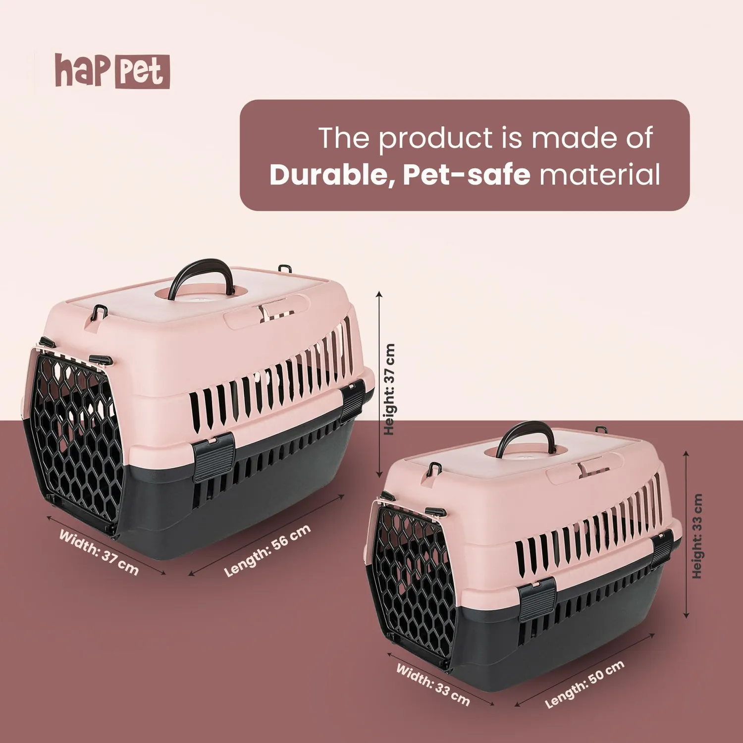Happet ABBA S Transportbox Pink 50x33x33 cm Katze