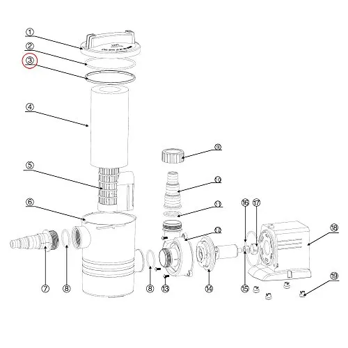 SunSun CPP-10000F Filter-Dichtung Poolpumpe Ersatzteil