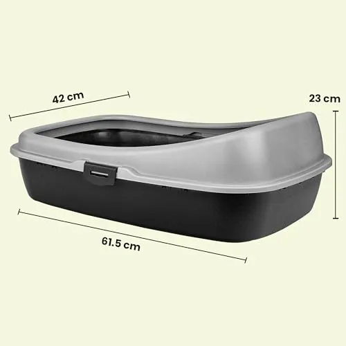 Happet Classic Katzenklo offen 61,5 cm Grau-Schwarz