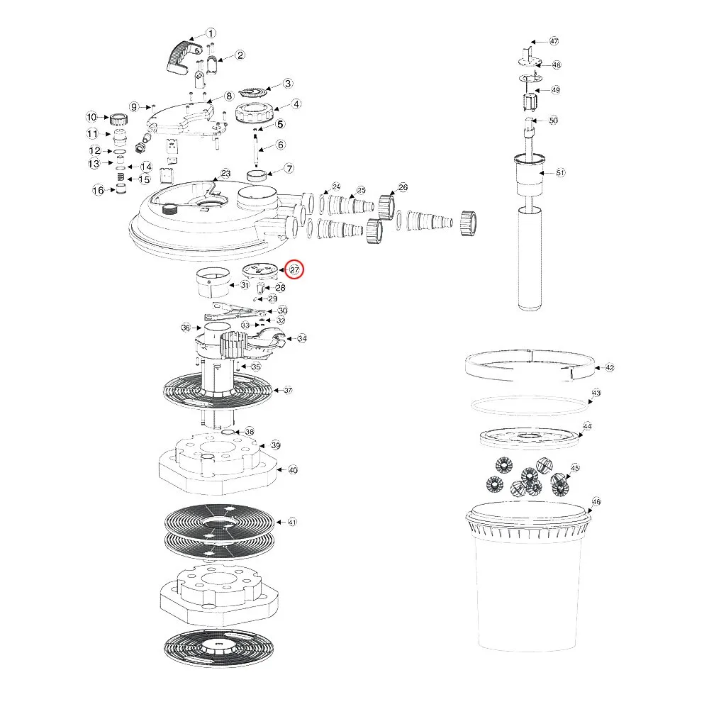 SunSun CPF-180/250 Druckfilter Regler-Mechanismus Ersatzteil