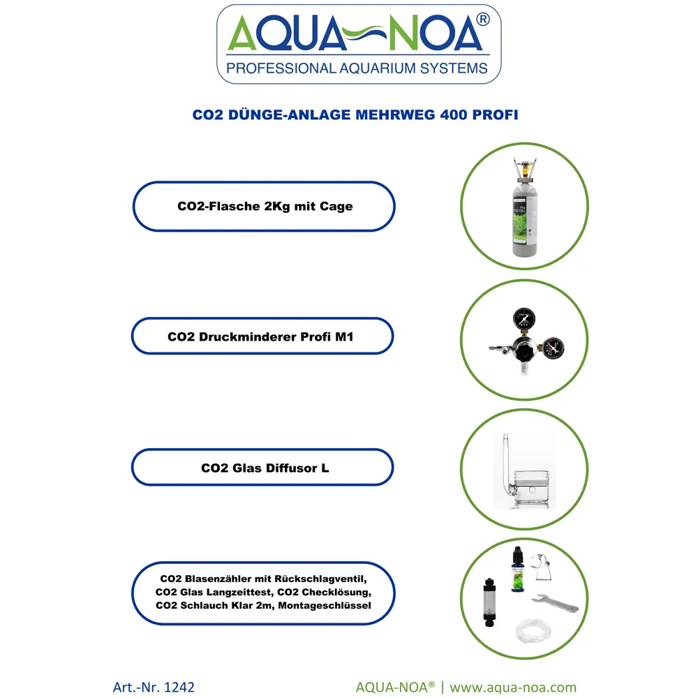 Aqua-Noa 1242 Mehrweg 400 Profi CO2-Düngeanlage Mehrweg
