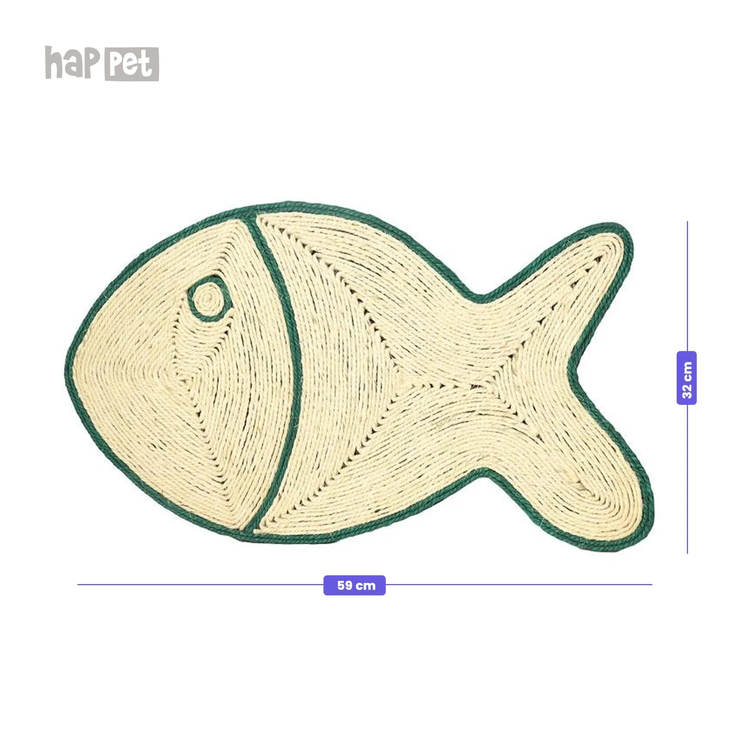 Happet Fischmatte 60 cm Sisal Kratzmatte Katze