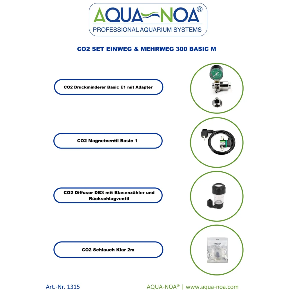 Aqua-Noa 1315 CO2-Set 300 Basic M Einweg Mehrweg