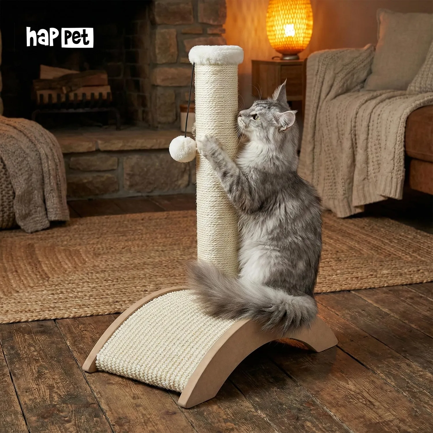 Happet Katzenkratzer 50 cm Kratzbaum Dunkelgrau