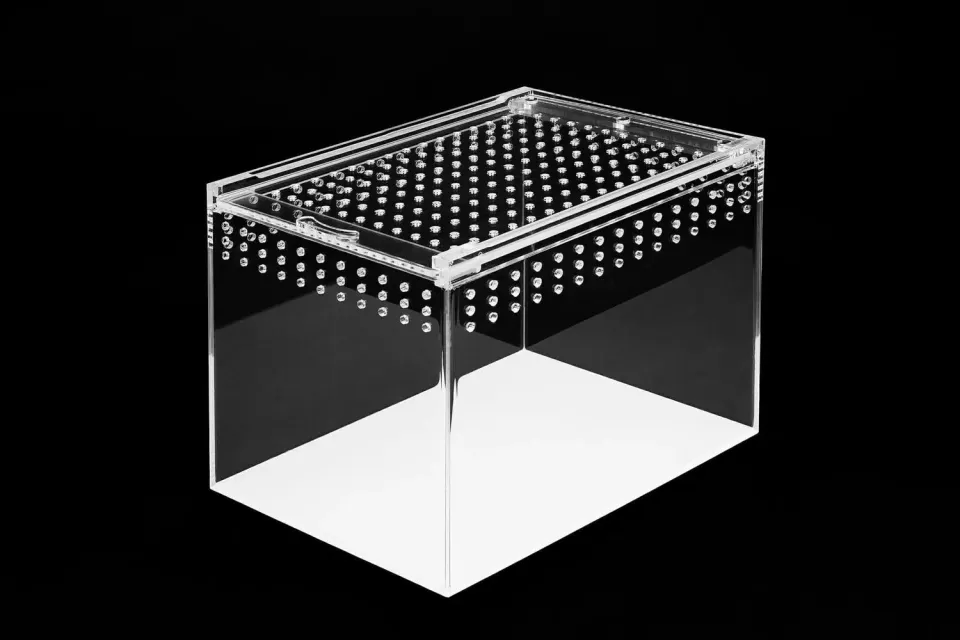 Happet Acryl Terrarium 20x15x15 cm Magnetverschluss 360°