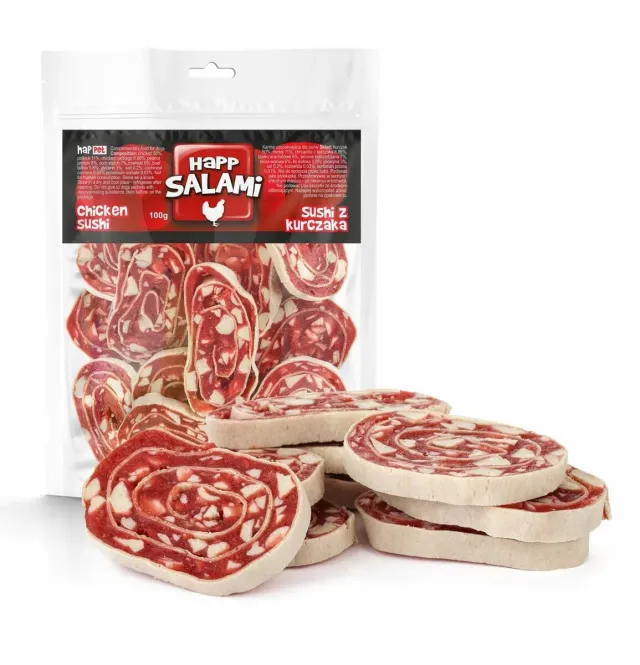 Happet Sushi Salami-Huhn Hundesnack 100 g weich Kollagen