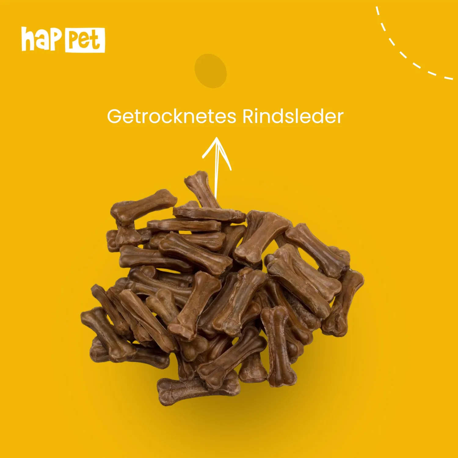 Happet Pressknochen Kauknochen 7,5 cm 50 Stück Rind