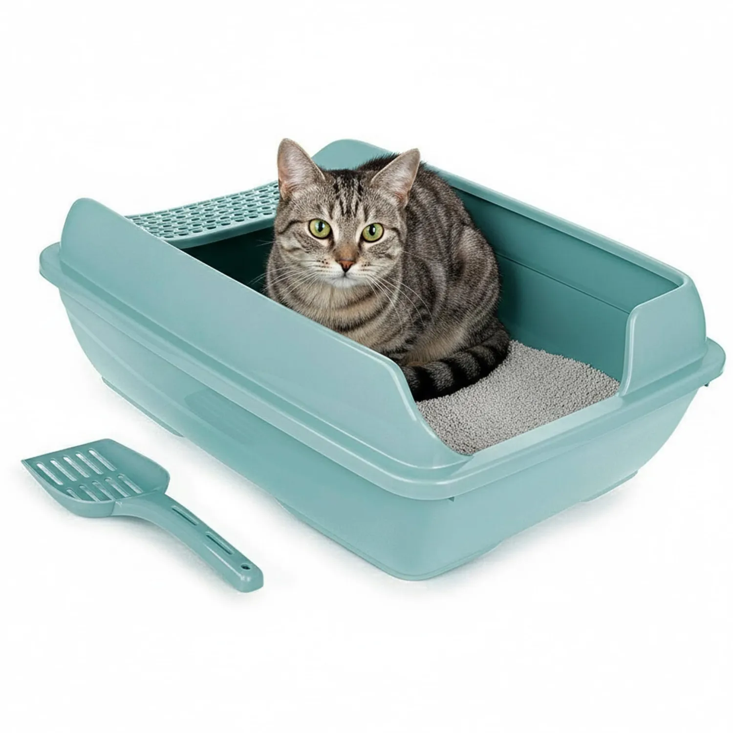 Happet Select Katzentoilette offen Grau 49,6 cm mit Schaufel