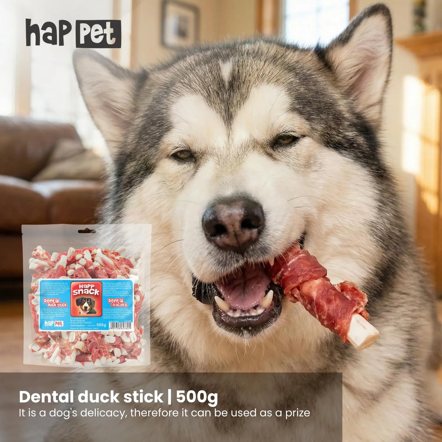 Happet Dental Duck Stick Zahnsnack 500 g Ente