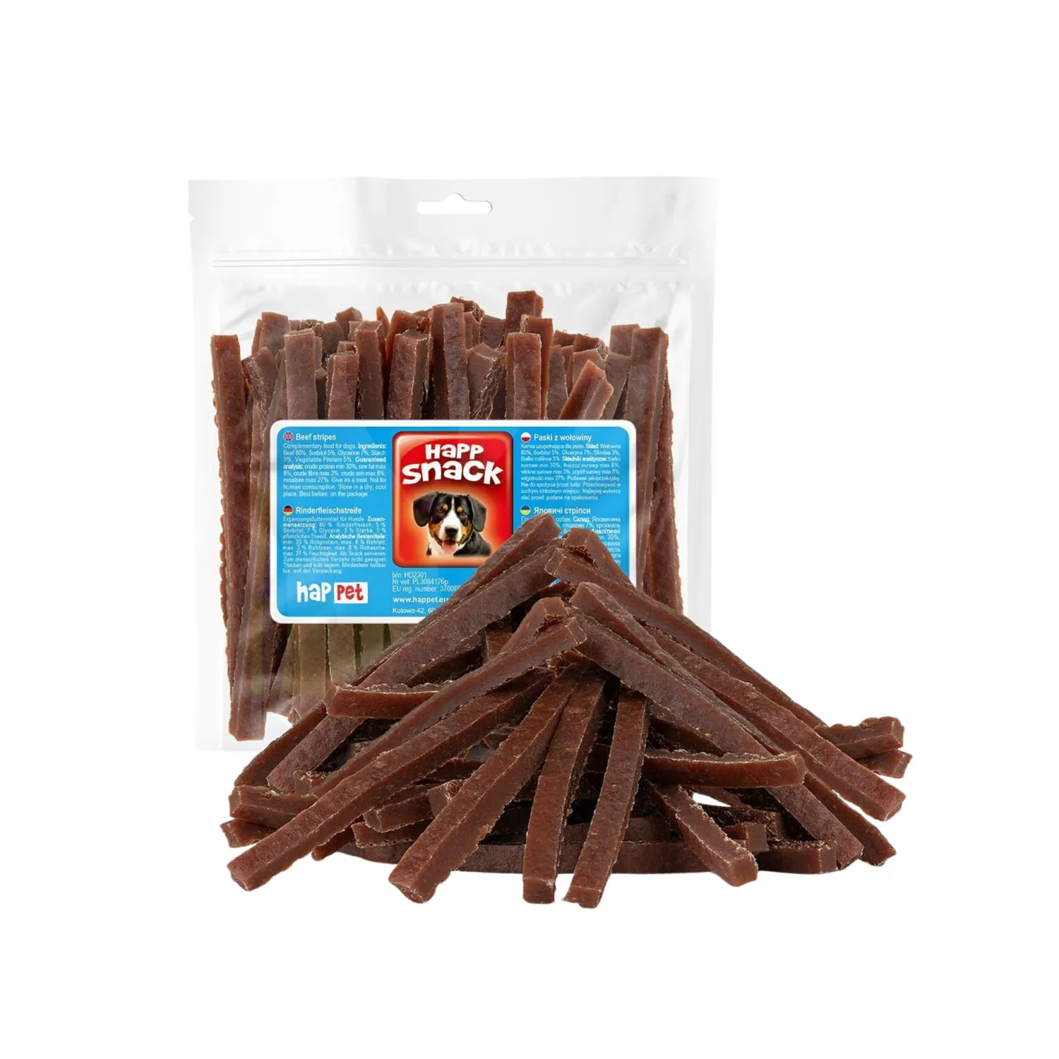 Happet Entenstreifen Hundeleckerli 500 g proteinreich