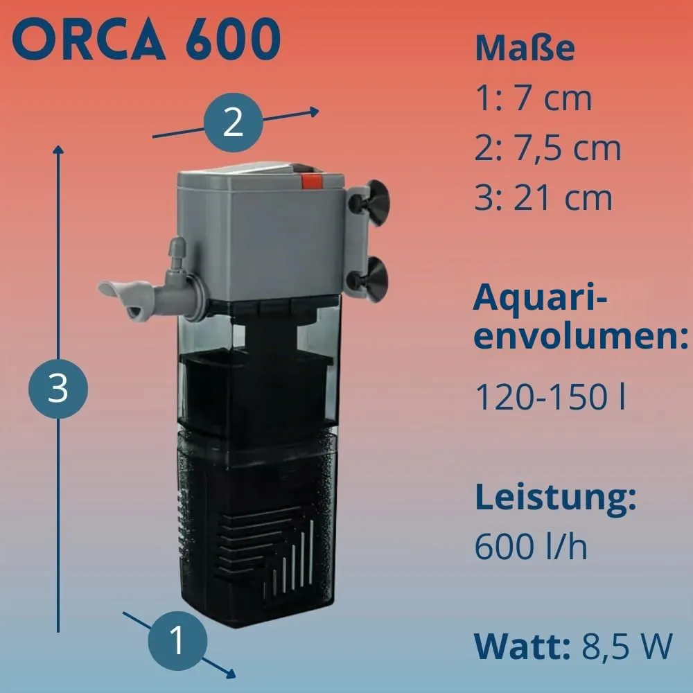 Happet ORCA 600 Innenfilter 600 l/h 120-250 L