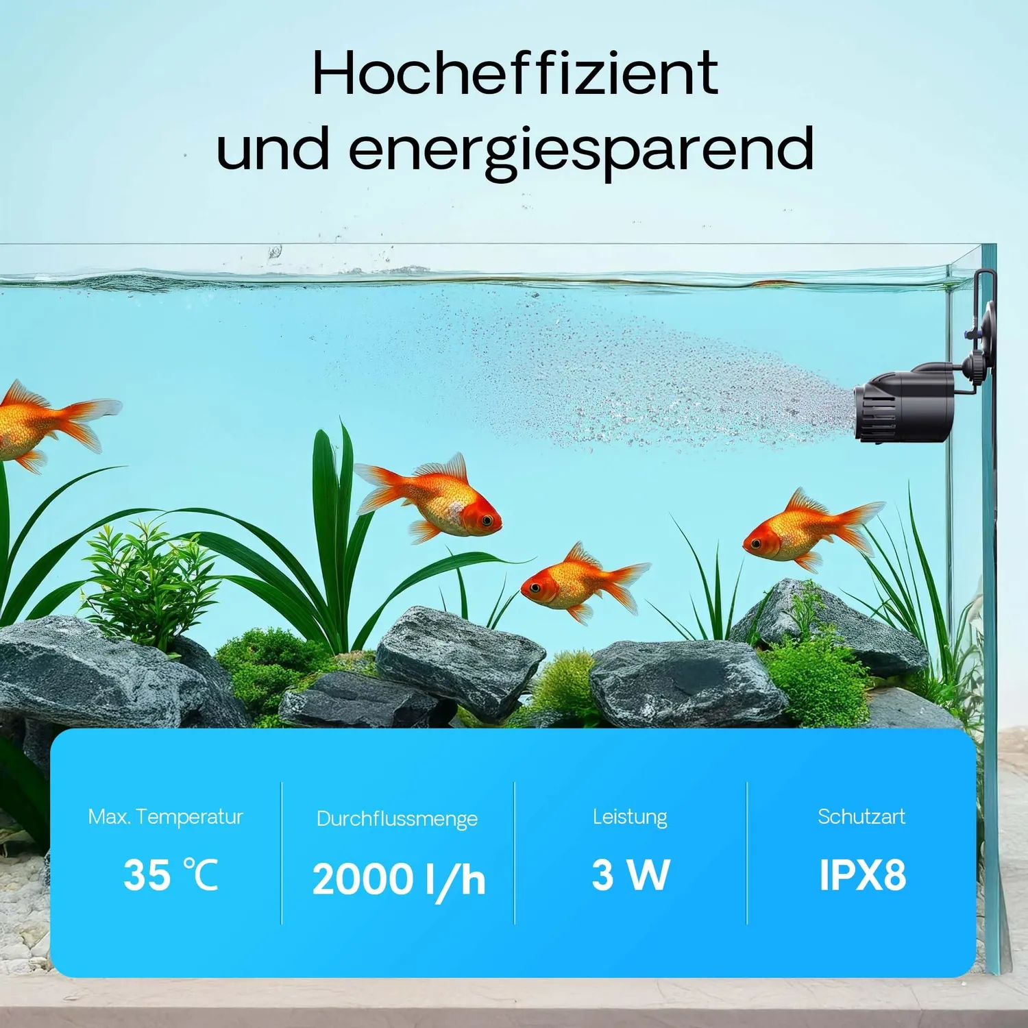 SunSun JVP-110A Strömungspumpe 2000 l/h 3 W Aquarium