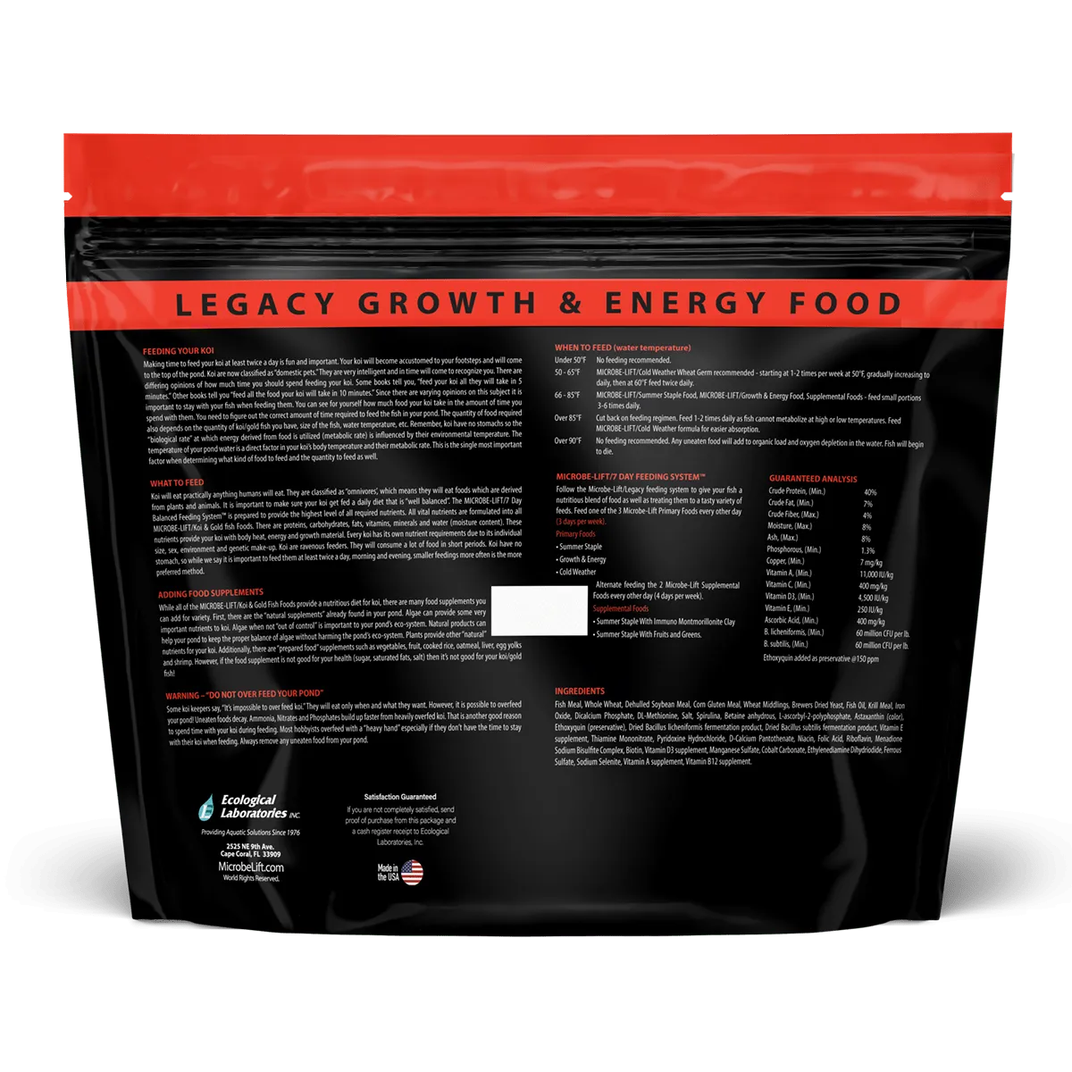 Microbe-Lift Legacy Growth & Energy Food Fischfutter Wachstum