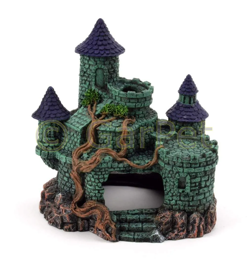 Happet Steinfestungs-Höhle 18,5 cm Aquariendeko Burg