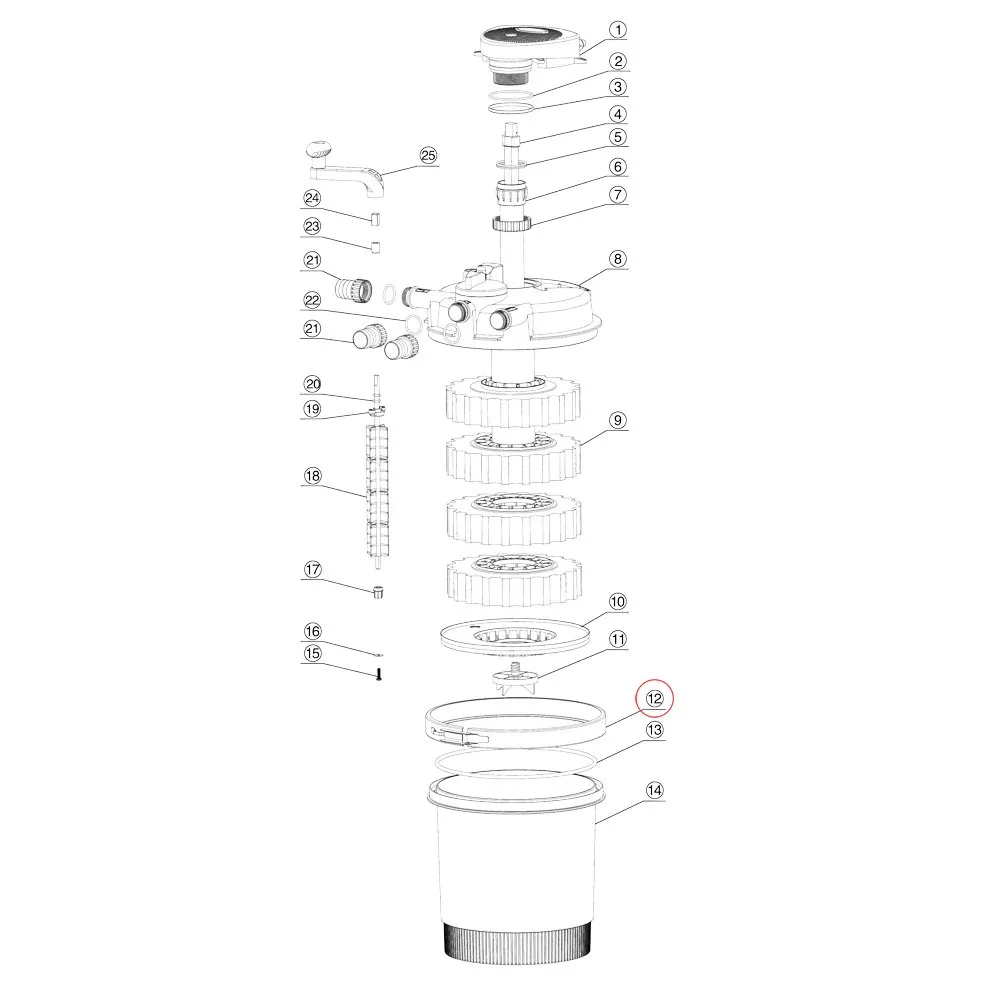 SunSun CPF-2500 Außenklammer Druckfilter Ersatzteil