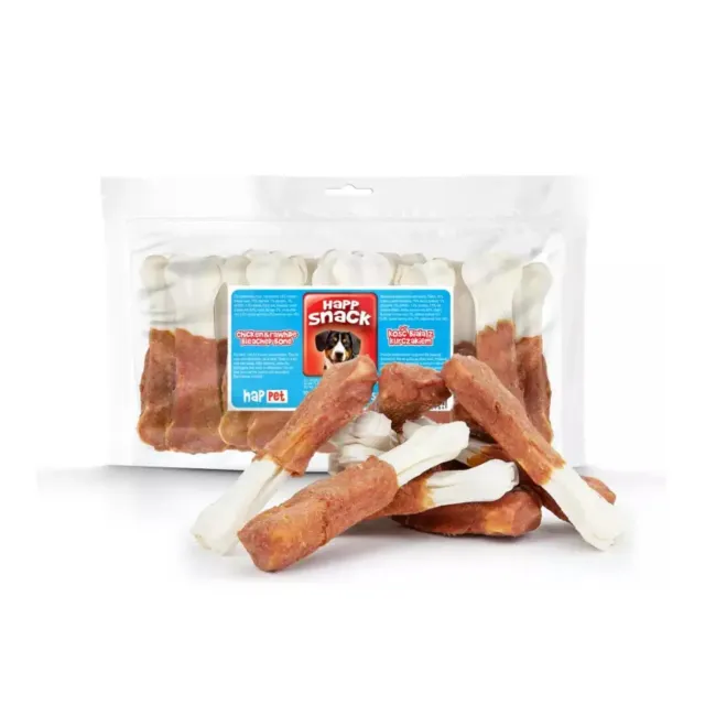 Happet Rinderhaut-Kauknochen Hähnchen 12,5 cm 10er 570 g