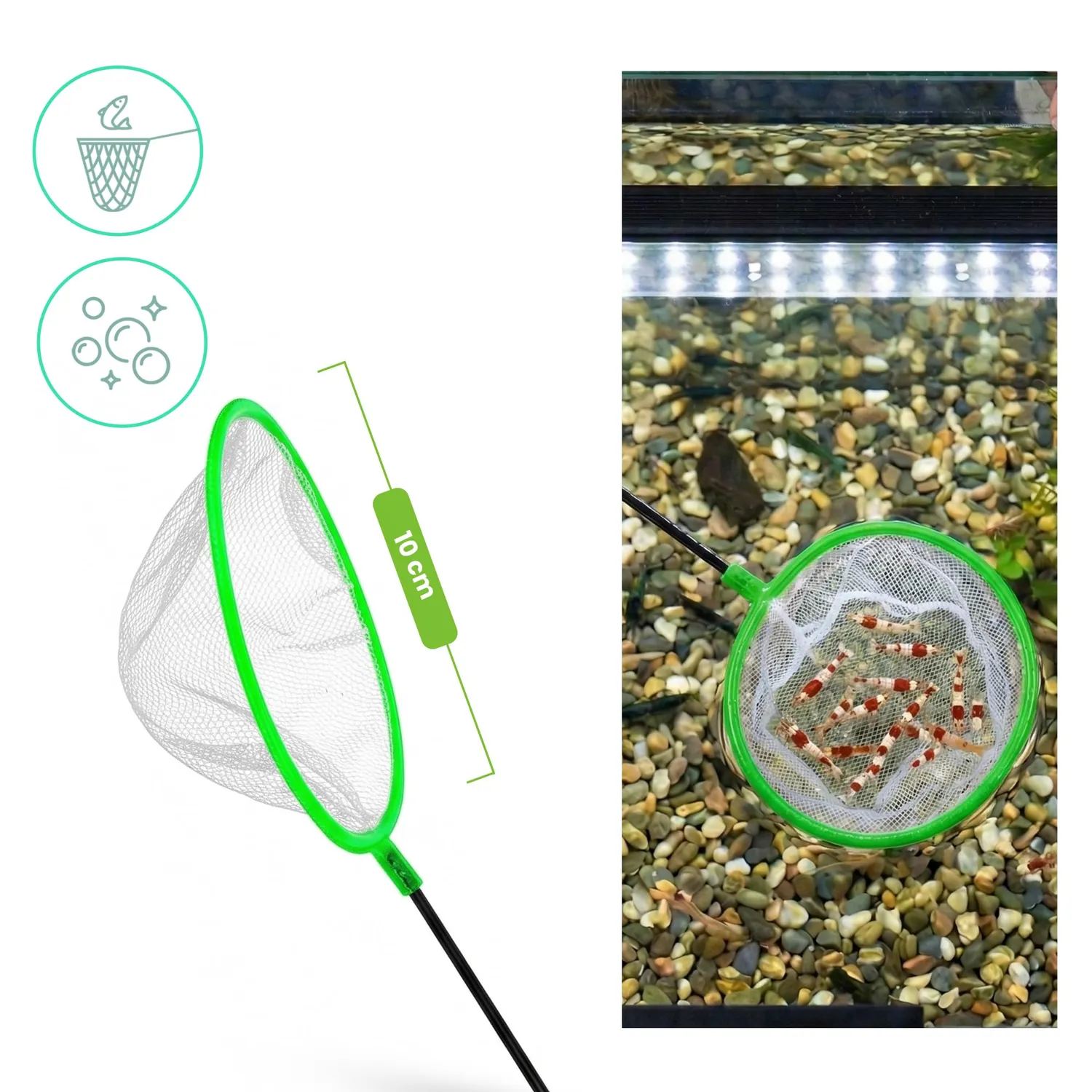 Happet Garnelennetz Kescher 10 cm feinmaschig