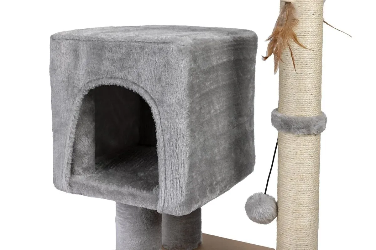 Happet Kratzbaum 64cm Hellbeige Plüschhaus