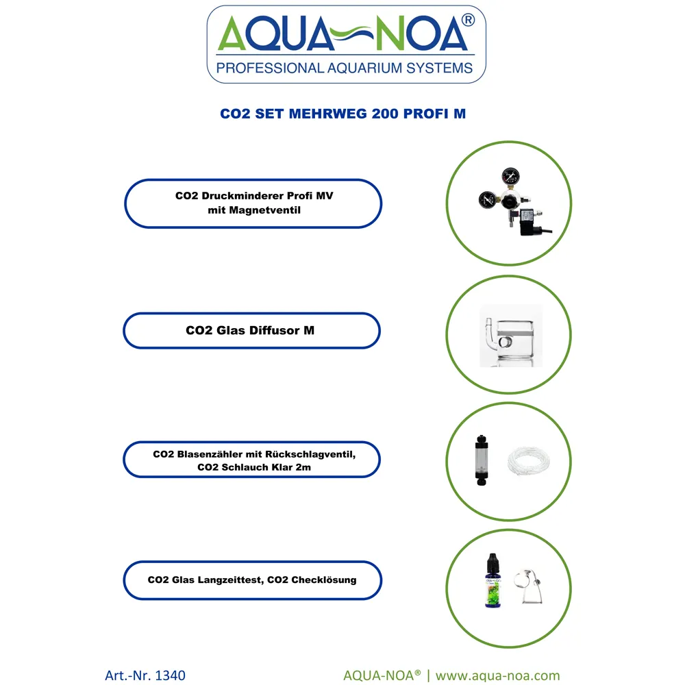 Aqua-Noa Profi M CO2 Set Mehrweg 200