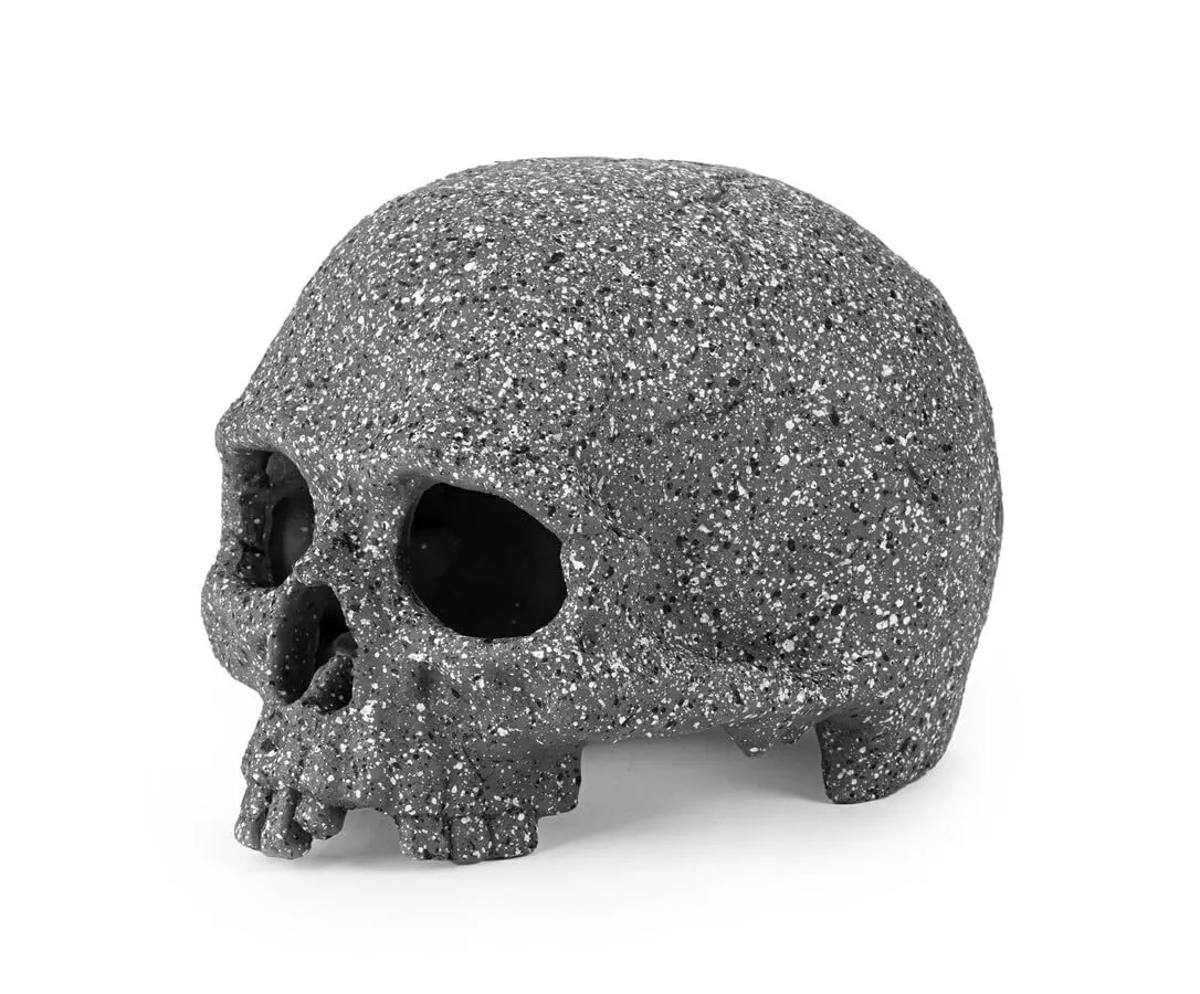 Happet Graphitschädel Terrarium-Deko 15 cm Harz Höhle