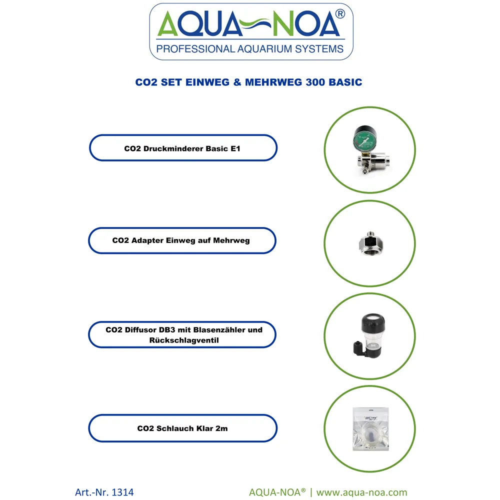 Aqua-Noa 1314 CO2-Set 300 Basic Einweg Mehrweg