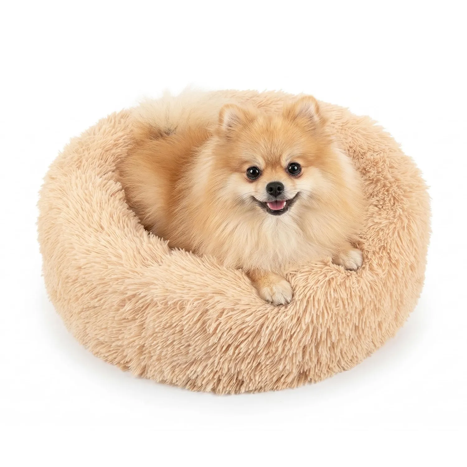 Happet Donut Hundebett 60 cm Beige waschbar