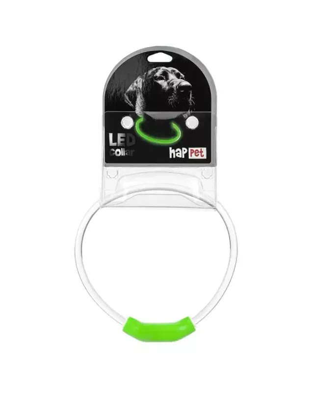 Happet USB-LED Hundehalsband S 40cm grün wasserdicht
