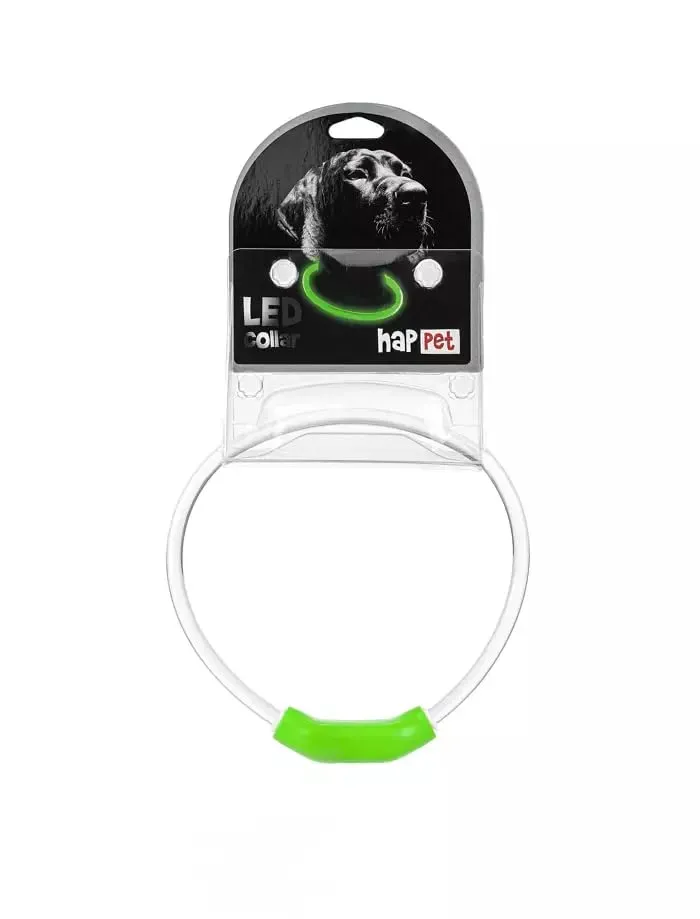 Happet USB-LED Hundehalsband S 40cm grün wasserdicht
