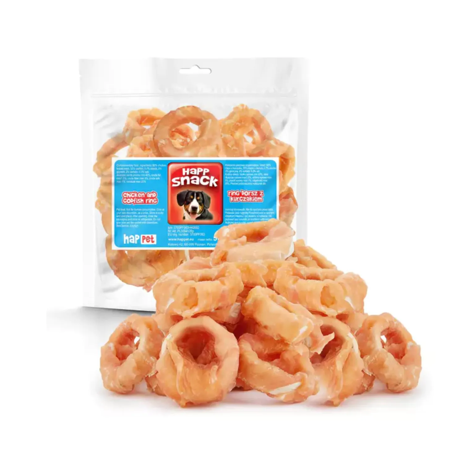 Happet Hähnchenfilet-Ringe Hundesnack 6 cm 500 g ohne Zusätze