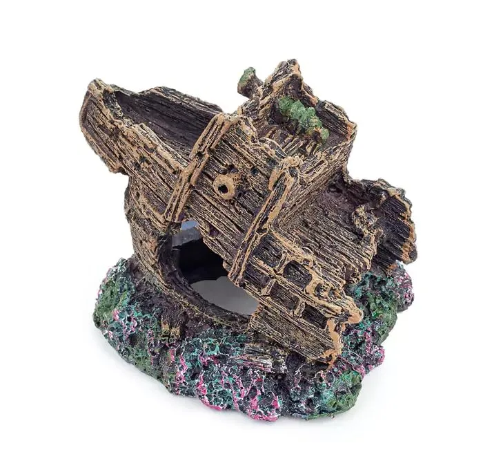Happet Schiffswrack 40 cm Aquarium Deko zweiteilig